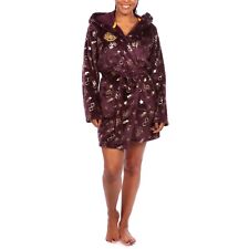 Harry Potter Hogwarts Dressing Gown Adults Womens S M L XL XXL Hooded Burgundy