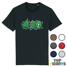 420 T-Shirt WEED POT CANNABIS MARIJUANA Plant Top Short Sleeve Smoker Smoke Top