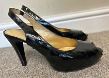 RUSSELL BROMLEY Black Shoes Patent Leather Ladies Heeled Sandals UK Size 6