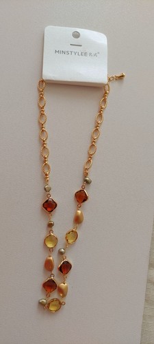18k gold tone amber orange - gold,