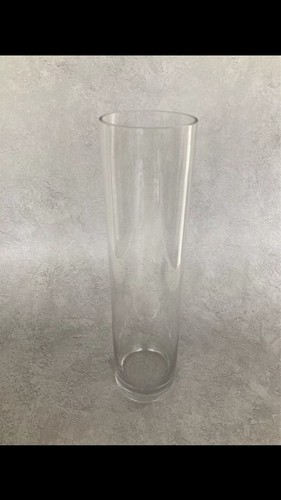 Clear glass vase - glass, heavy