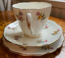 Adderley 'Floral' Fine Bone China - Tea Trio - x1 TeaCup, Saucer & Cake Plate #2