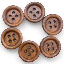 Brown Wooden Buttons 9mm to