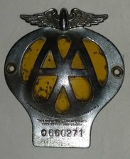 vintage aa car badge 1945