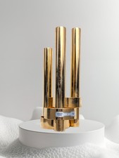 Vintage Retro MCM Italian Tubular Vase 24K Gold Plated Dorval Gio Ponti Style