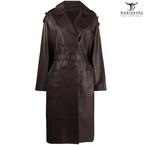 Womens genuine leather trench - leather,
