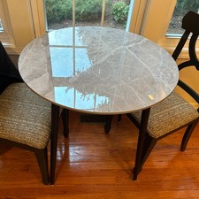 Marble Round Dining Table for 2-4 Scratch Resistance Kitchen Table Coffee Casual