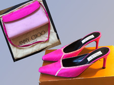 Unique Vintage Jimmy Choo Couture Shoes Pink Size 5 - PLUS Matching JC Handbag
