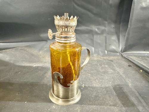 Vintage glass oil lamp with - vintage,