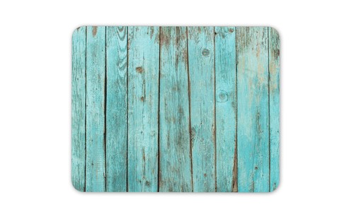 Rustic blue wood mouse - wood, pad