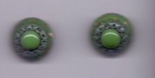 PAIR vintage glass buttons - 