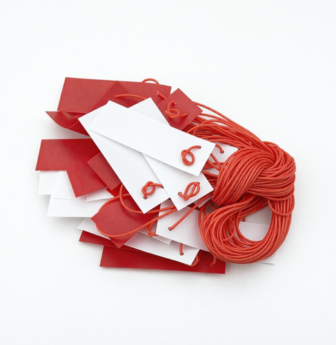 25m red white hazard warning - red/white,