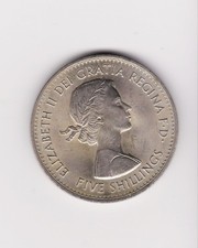 QE2 unc Five shilling coin