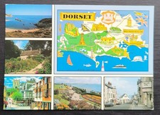 Vintage Postcard Unused Five views and Map of Dorset England