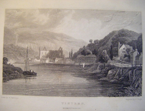1830 antique print - print, tintern