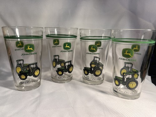 John deere clear pint glasses - deere,