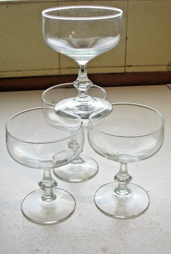 Vintage glass champagne coupes - vintage,