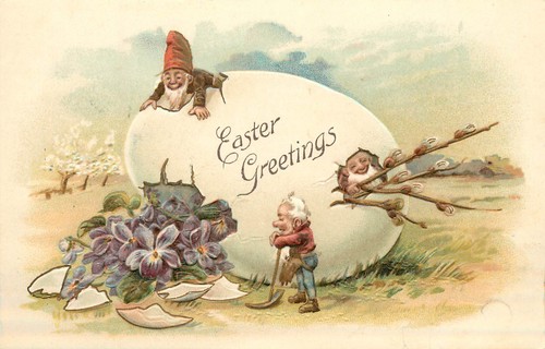 Embossed easter postcard - embossed,