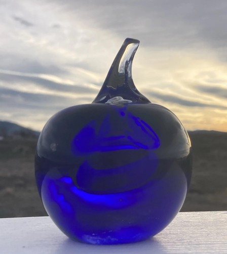 Hand blown art glass cobalt - glass,