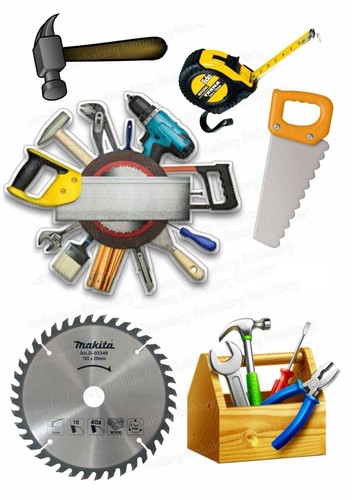 Builder handy man cake - builder, topper