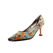 Floral Print Kitten Heels