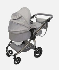 Grey doll travel system - grey, 2-in-1