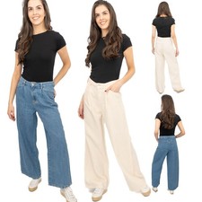 Womens M&S Linen Blend Denim