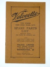 Original SPARE PARTS List - VELOCETTE GTP Motorcycle  Immaculate Clean Condition