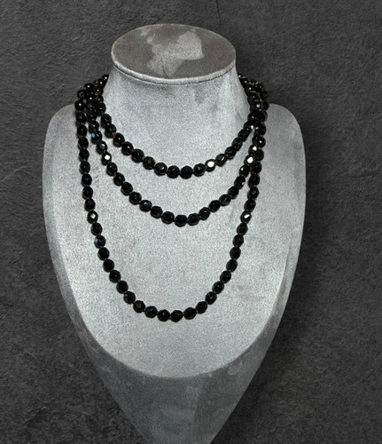 Long vintage necklace black - long,