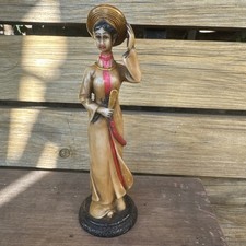 VINTAGE Asian RESIN Female FIGURINE 6.5”