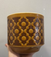 Hornsea Pottery Medium Mosaic Orange & Brown Planter Plant Pot 1976
