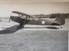 193O's ORIGINAL SMALL PHOTO PIPER CUB TRAINING PLANE WHITE STAR INSIGNIA