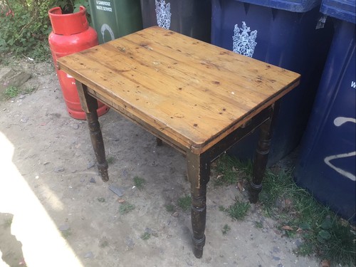 Vintage pine kitchen table - vintage,