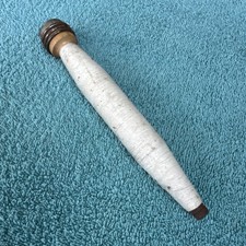 Vintage Wooden Cotton Bobbin Textile Spools With Thread Collectable