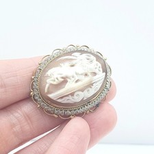 Antique horse chariot cameo - &,