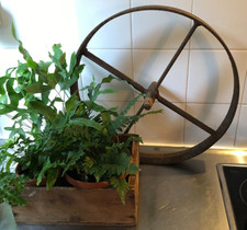 antique wheelbarrow cast iron