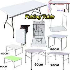Folding Table Heavy Duty Trestle Camping Party Picnic Dining Garden
