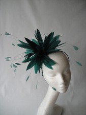 Teal Feather Fascinator for