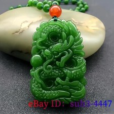Real Jade Dragon Pendant Necklace Natural Carved Jewelry Talismans Designer