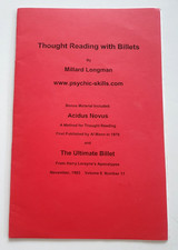 THOUGHT READING WITH BILLETS by Millard Longman - Mentalism Magic Trick Book