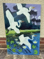 three great white herons
