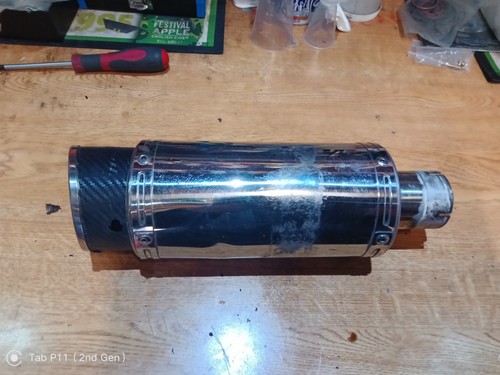 Exhaust slip end - on, can