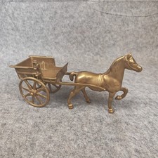 Brass Vintage Horse And Cart