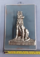 Original Reclaimed Vintage Alsatian Wolf Dog Brass Door Knocker. Collectable. 
