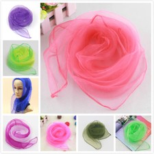 Women Ladies 50s Square Chiffon Neck Head Scarf Scarves Wrap Soft Stole Shawl UK
