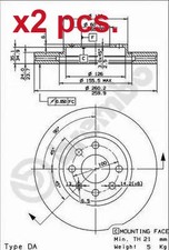 X2 PCS FRONT BRAKE DISC ROTOS X2 PCS SET 09.8601.75 BREMBO I