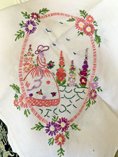 Vintage retro hand embroidered