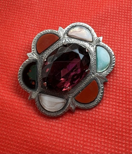 Scottish agate brooch - scottish,