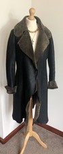 real leather 100% sheepskin Shearling waterfall knee length coat Size 8-10