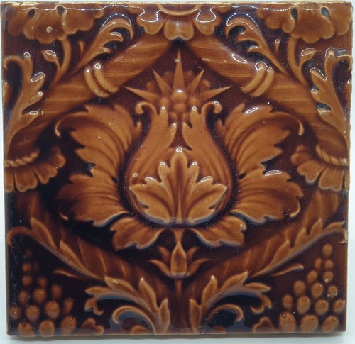 Antique fireplace tile - fireplace, relief